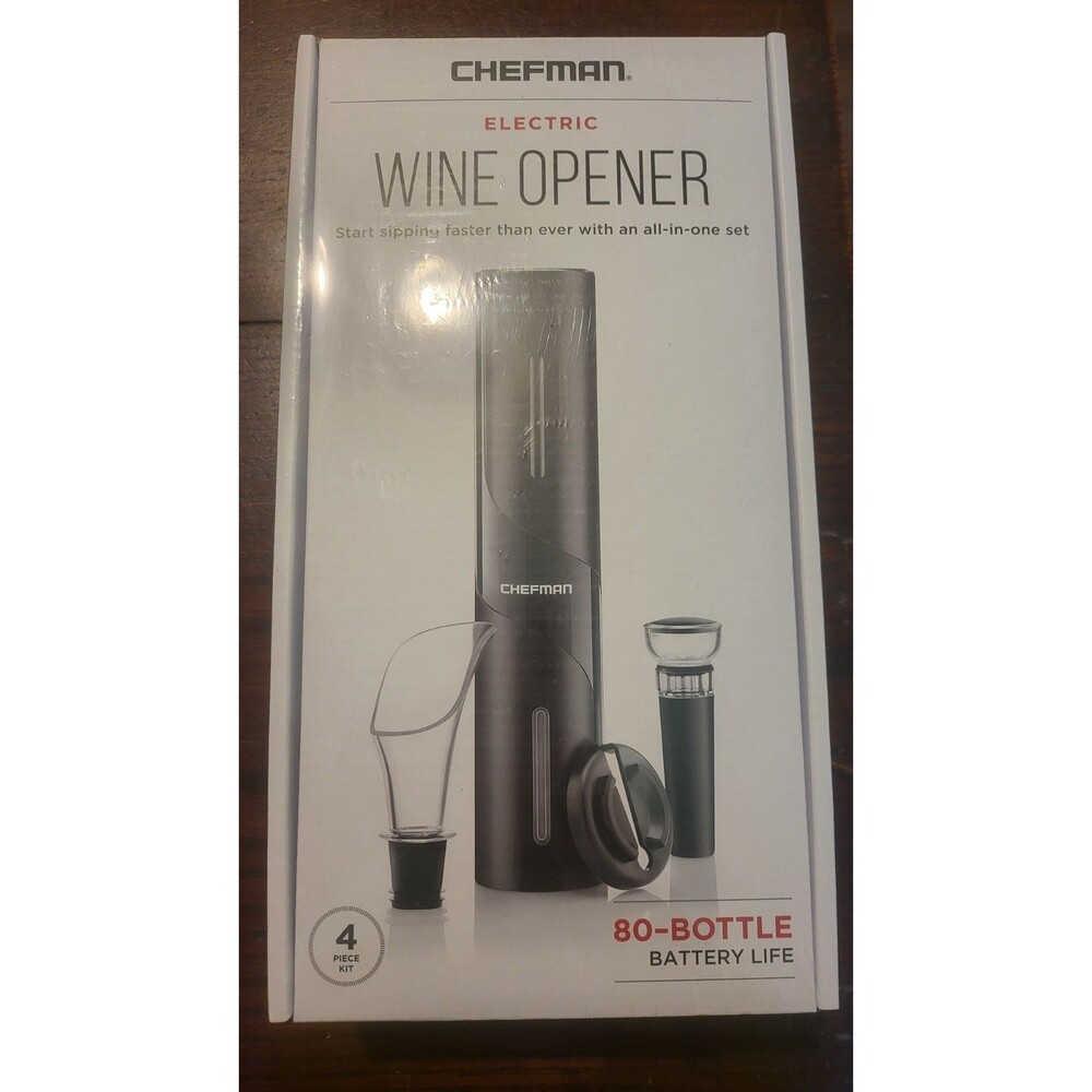 Chefman Electric Wine Opener 4 Piece Gift Set Factory Sealed NIB